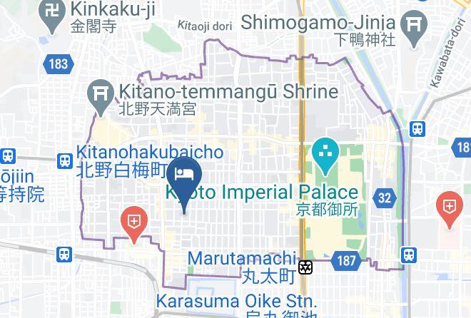 Kyoto City Kamigyo Ward - Kyoto Tachibanaya Nijo Shirogane Maps
