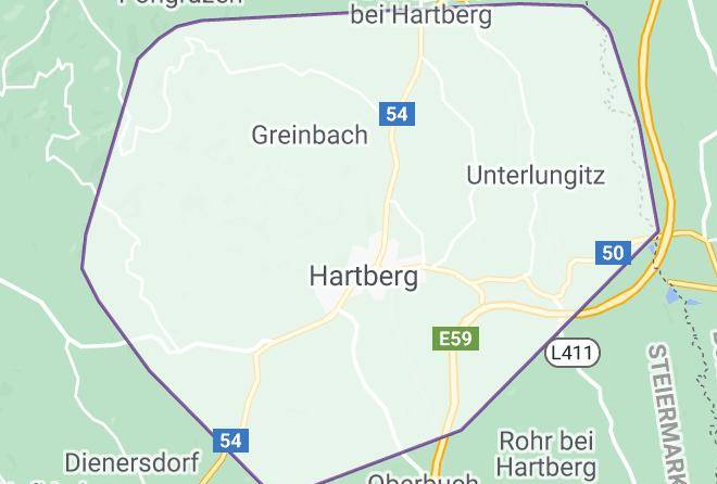 Hartberg Furstenfeld District - Landpension Strobl Maps