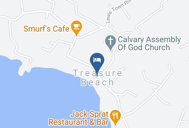 Lashings Hotel & Villas Treasure Beach Map - Jamaica - Saint Elizabeth