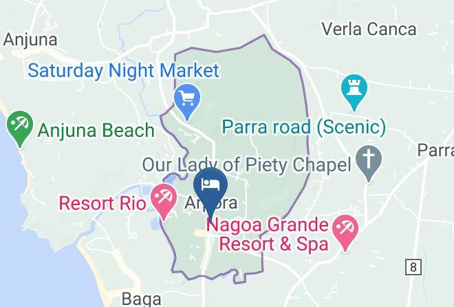 Bardez - Lavish Stay With Pool Near Calangute Beach Maps