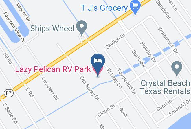 Galveston - Lazy Pelican Rv Park Maps