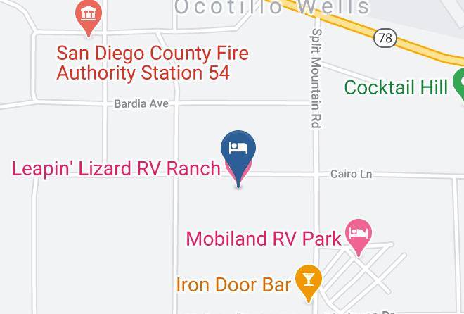 San Diego - Leapin' Lizard Rv Ranch Maps