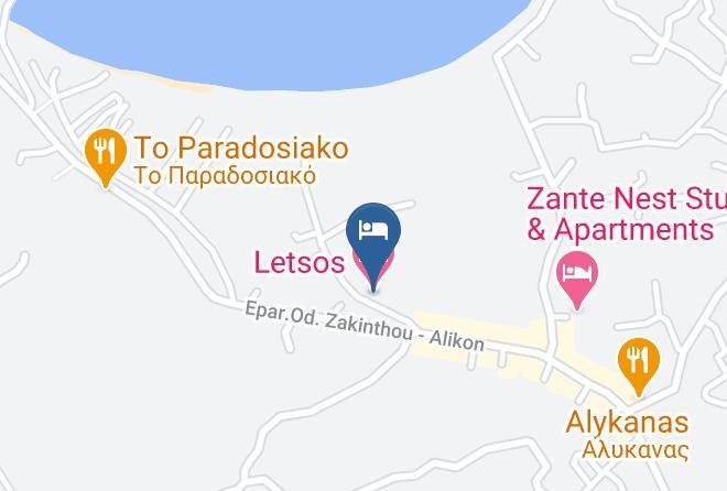 Zakinthos - Letsos Hotel Maps