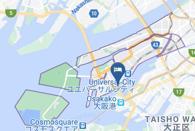 Osaka City Konohana Ward - Liber Hotel At Usj Maps