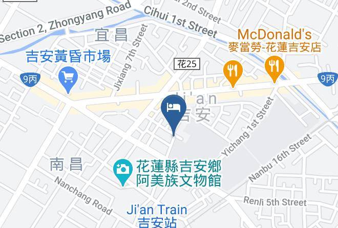 Lin Hall Mapa - Taiwan - Hualiennty