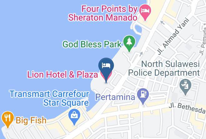 Kota Manado - Lion Hotel & Plaza Maps