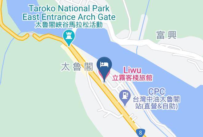 Liwu Hotel Mapa - Taiwan - Hualiennty