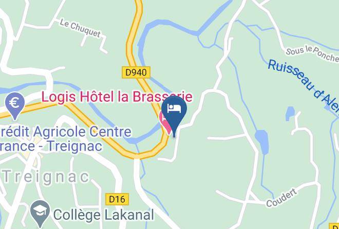 Correze - Logis La Brasserie Treignac Maps