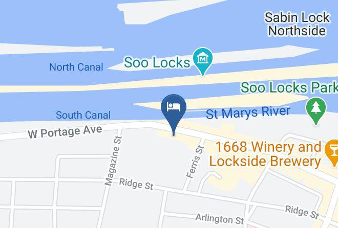 Chippewa County Downtown Sault Ste Marie - Long Ships Motel Maps