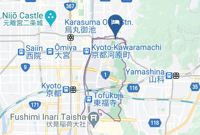 Kyoto City Higashiyama Ward - Machiya Inn Kyoto Our Turn Maps