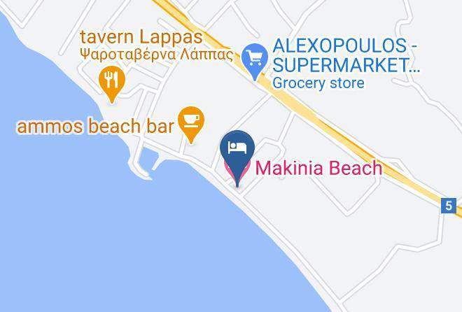 Aitolia And Akarnania - Makinia Beach Maps
