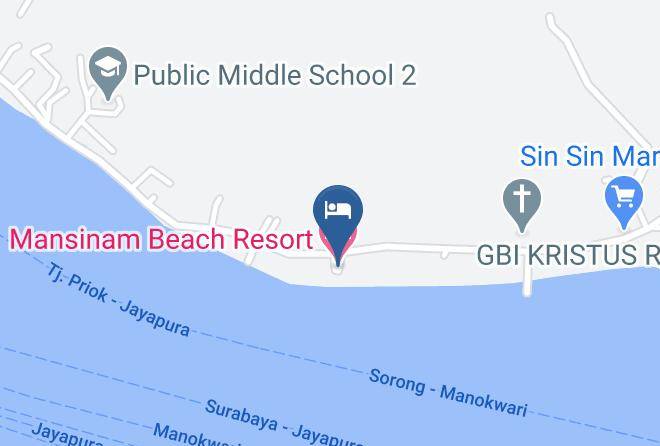 Manokwari Regency - Mansinam Beach Resort Hotel Maps
