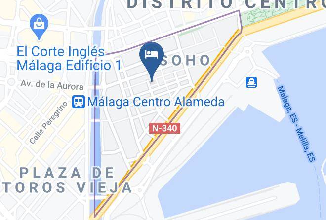 Mariposa Hotel 4 Estrellas Malaga Centro Map