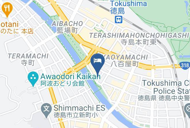 Tokushima City - Marutoku Ryokan Maps
