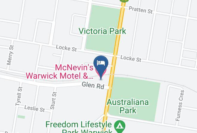 Southern Downs - Mcnevin's Warwick Motel & Gunyah Restaurant Maps