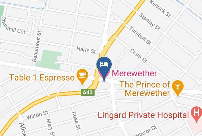 Newcastle - Merewether Motel Maps