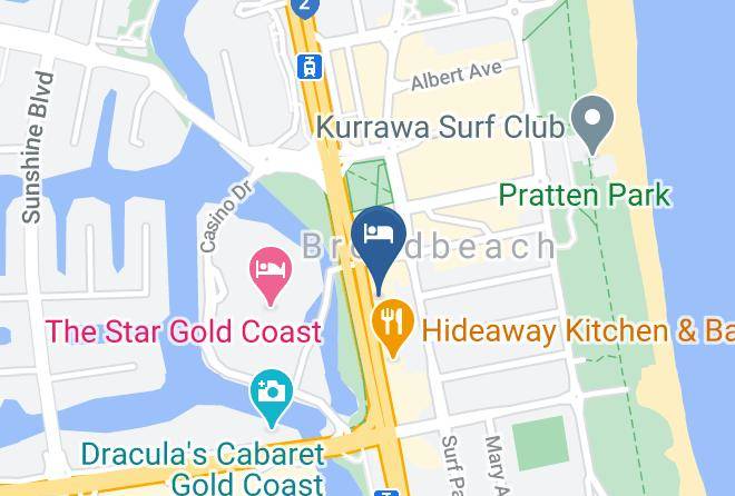 Meriton Suites Broadbeach Map