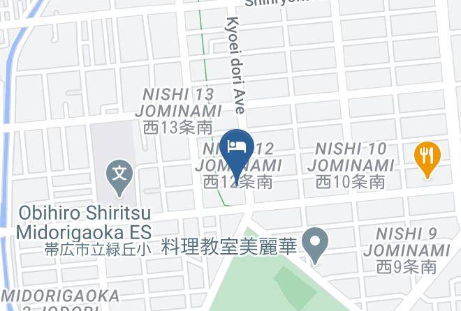 Obihiro City - Midorigaoka Onsen Sauna And Business Hotel Maps