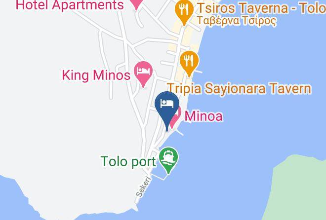 Argolis - Minoan Hotels & Bungalows Tolo Peloponnese Maps