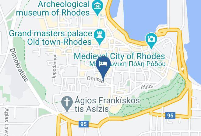 Dodecanese - Minos Roof Garden Cafe Maps