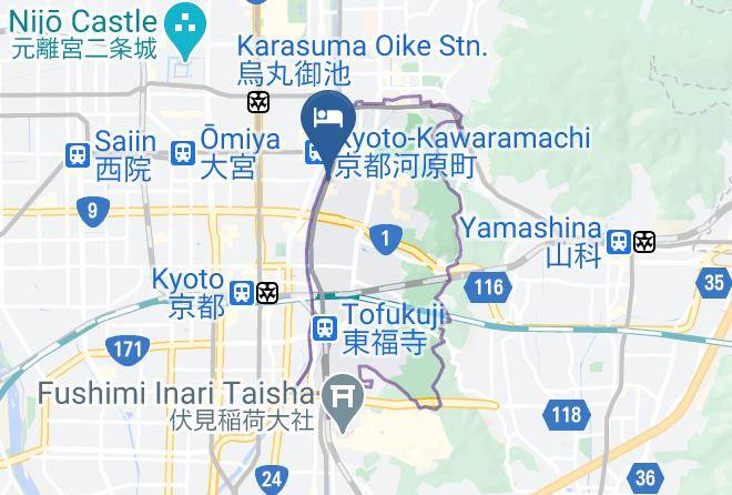 Kyoto City Higashiyama Ward - Minshuku Kamogawaen Maps