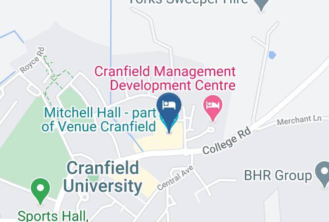 Central Bedfordshire - Mitchell Hall Part Of Venue Cranfield Maps