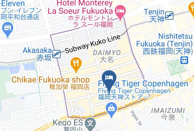 Fukuoka City Chuo Ward - Mizuka Daimyo 6 Unmanned Hotel Maps