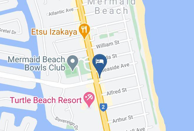 Montego Mermaid Beach Motel Map
