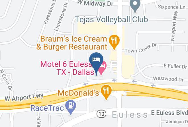 Tarrant - Motel 6 Euless Tx Dallas Maps