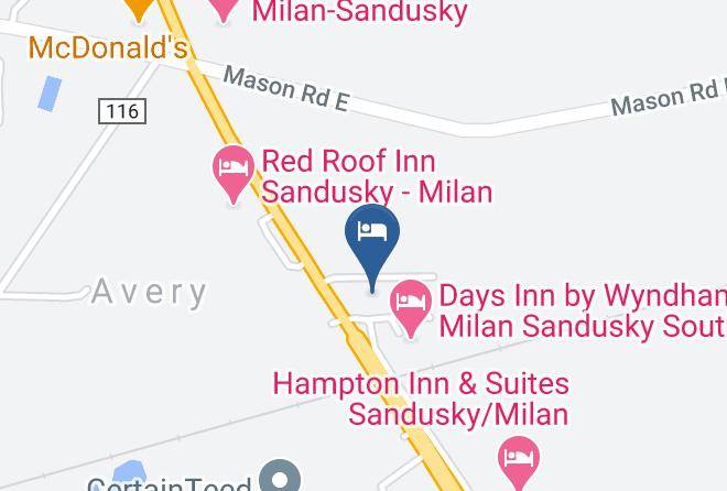 Erie - Motel 6 Milan Oh Sandusky Maps