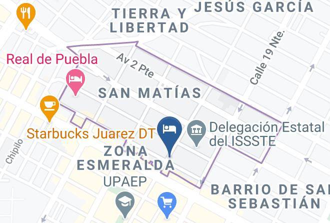 Puebla Barrio San Matias - Motel Esmeralda Maps
