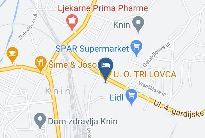 Knin - Motel Tri Lovca Maps