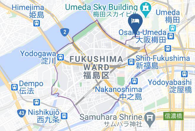 Osaka City Fukushima Ward - Moxy Osaka Shin Umeda Maps