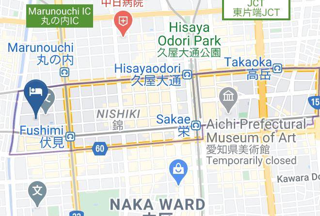 Nagoya City Naka Ward - Nagoya Rich Hotel Nishiki Maps