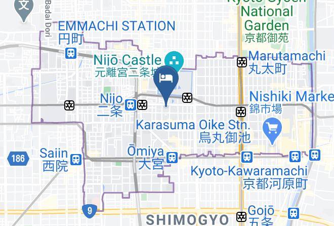 Kyoto City Nakagyo Ward - Nijo Yu Rakuan Maps