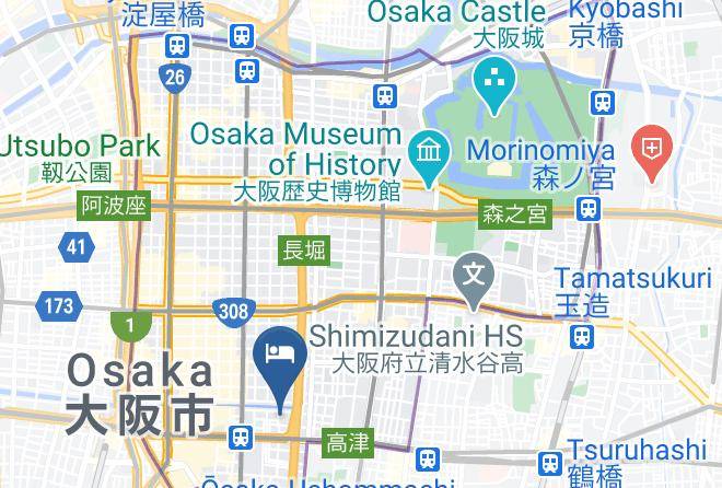 Osaka City Chuo Ward - Nippombashi Luxe Hotel Maps