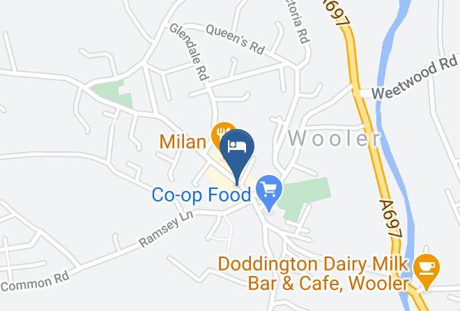 No1 Hotel & Wine Lounge Wooler Northumberland Map