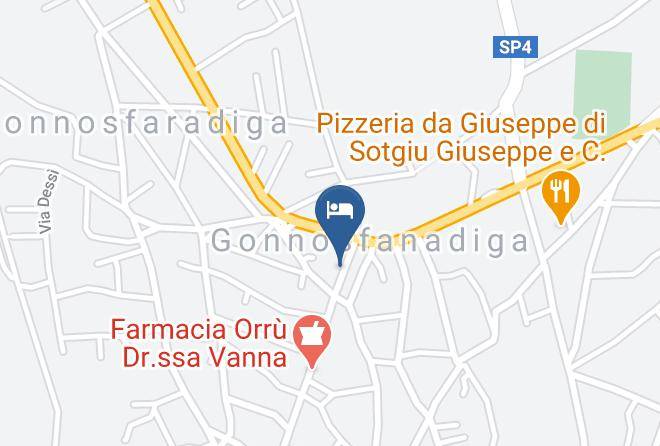 Province Of South Sardinia - Notti Tranquille Hotel Bed And Breakfast Gonnosfanadiga Maps