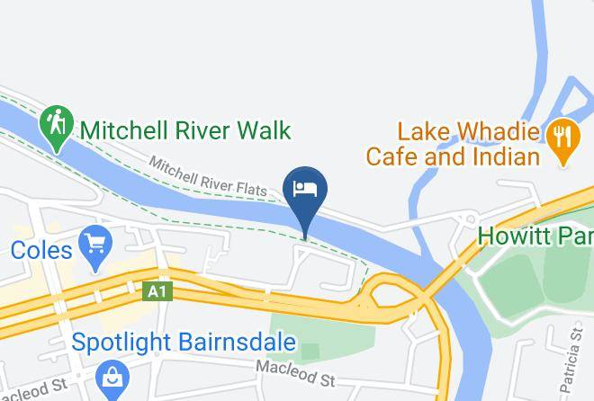 Nrma Bairnsdale Riverside Holiday Park Map