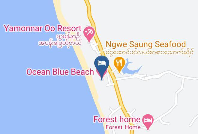 Ocean Blue Beach Hotel Mapa
 - Ayeyarwady - Pathein