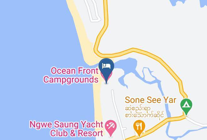 Ocean Front Campgrounds Carte - Ayeyarwady - Pathein