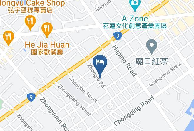 Olah Poshtel Hualien Mapa - Taiwan - Hualiennty