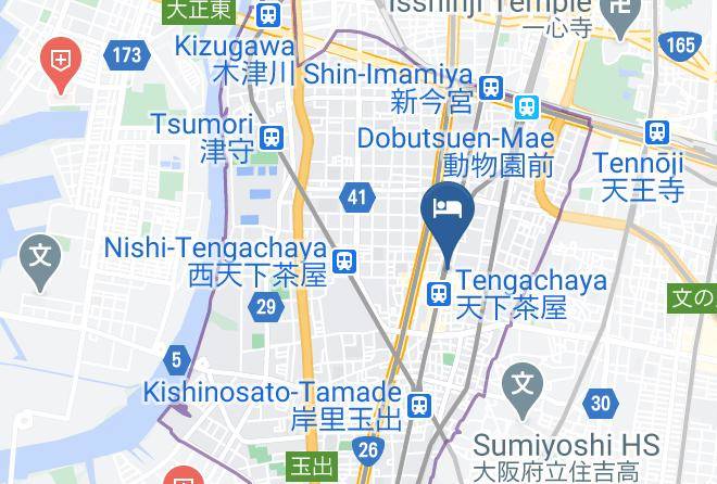 Osaka City Nishinari Ward - Osaka Tengachaya Minshuku Sayuri 2 Maps