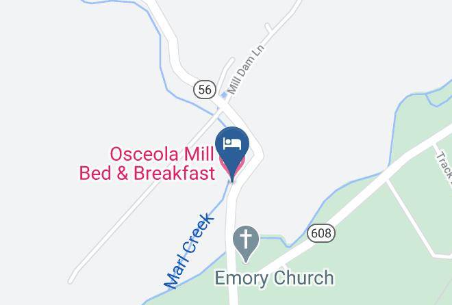 Osceola Mill Bed & Breakfast Map - Virginia - Rockbridge