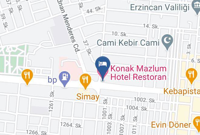 Erzincan Kizilay - Konak Mazlum Hotel Restoran Maps