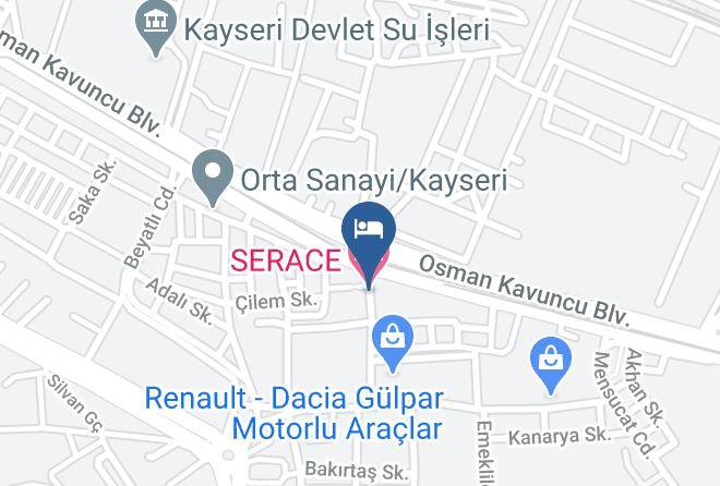 Melikgazi - Serace Hotel Maps