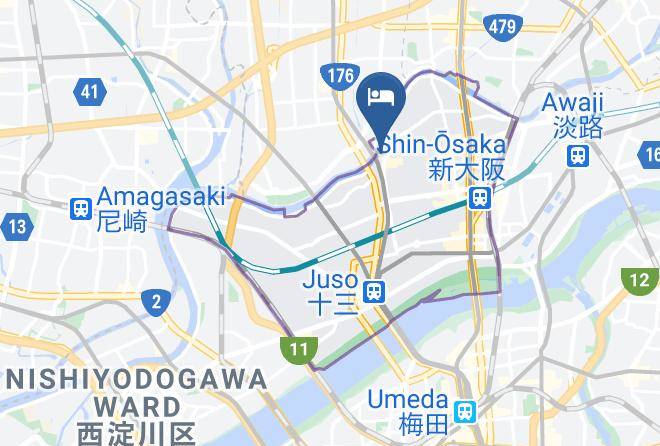 Osaka City Yodogawa Ward - Ours Inn Mikuni Maps