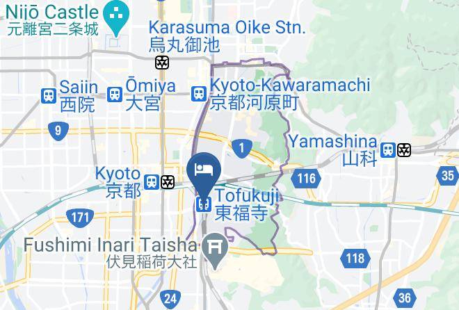 Kyoto City Higashiyama Ward - Oyado Tofukuji Maps