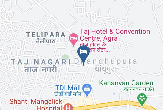 Agra - Hotel Ganpati Hotel In Tajganj Maps