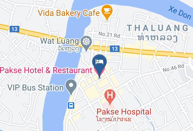 Pakse - Pakse Hotel & Restaurant Maps